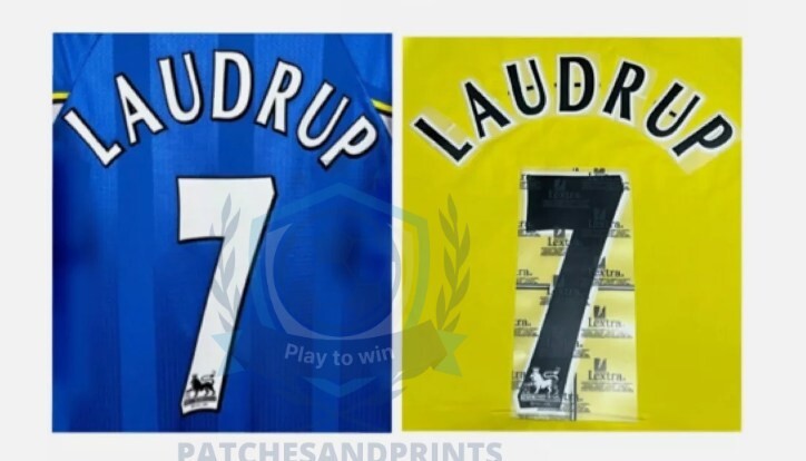 1997-2007 Black White Laudrup 7 Chelsea EPL Player Size Premier League Nameset
