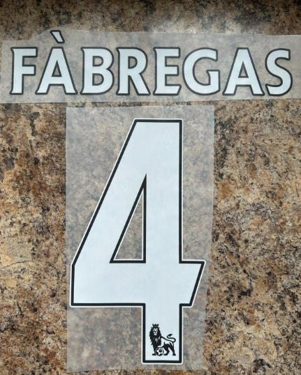 Fabregas #4 Arsenal EPL Player Size 2007-2017 Premier League white Nameset