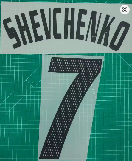Shevchenko #7 AC Milan 2003-2004 Away Player Size Plastic Serie A League Nameset