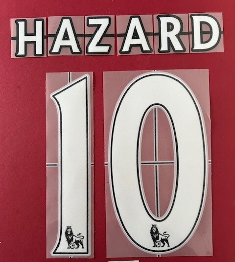 Hazard 10 2012-2019 EPL NAME AND NUMBER SET, Home Away Chelsea UK