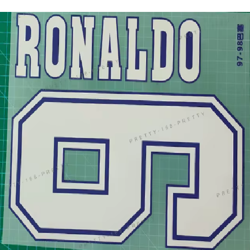Ronaldo #9 1996-1998 Home Barcelona Player Size White Nameset UK stock