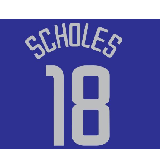 Scholes #18 Manchester United Player Size Champions League Grey Nameset