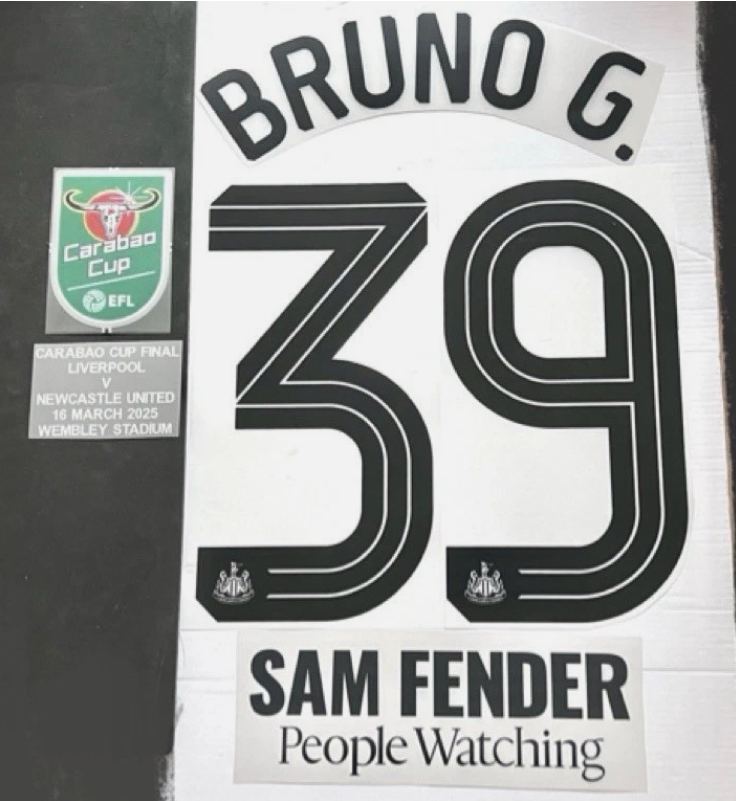 NEWCASTLE BRUNO G 39 2024-2025 HOME Carabao Cup PLAYER SIZE Nameset Winners Set