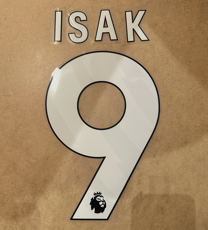 Number 9 Isak LFC 2023-2025 Player Size Premier League White Nameset
