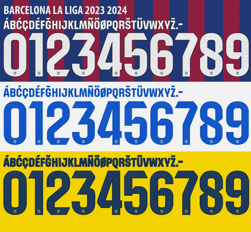 Choose Name Number Set For Barcelona La Liga 2023/2024 Home Away Football Soccer