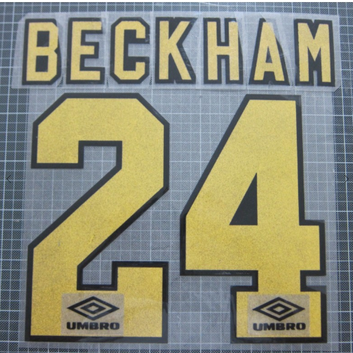 Beckham 24-1994-1995 EPL NAME AND NUMBER SET Third Manchester united UK