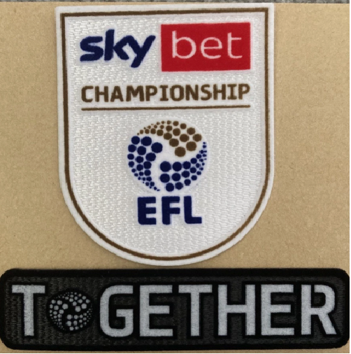2022-2024 Sky Bet Championship patch player size Iron On Together