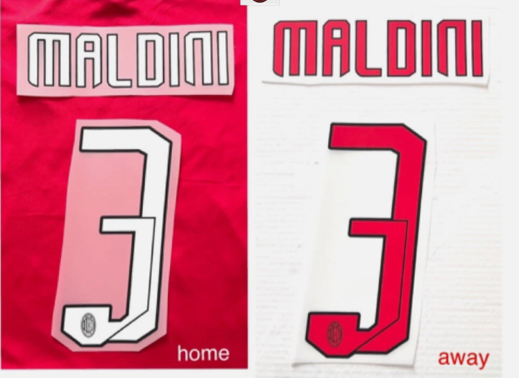 Maldini #3 2006-2007 Choose one Player Size AC Milan PLASTIC Nameset UK STOCK