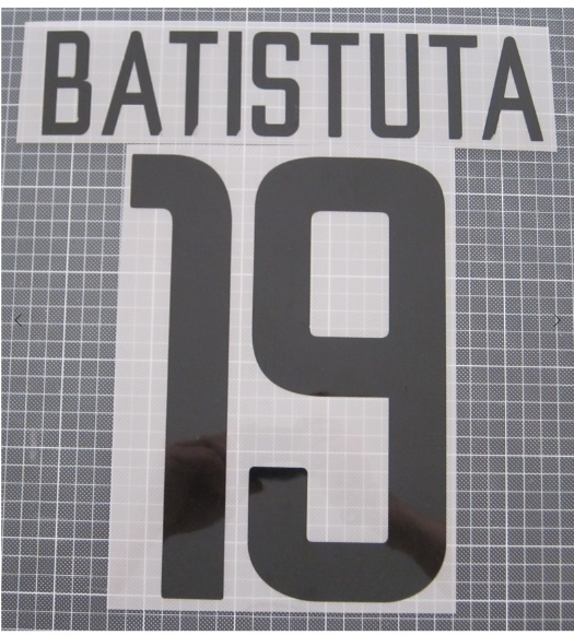 Batistuta #19 2003-2004 Inter Milan Player Size Plastic Serie A Away Nameset
