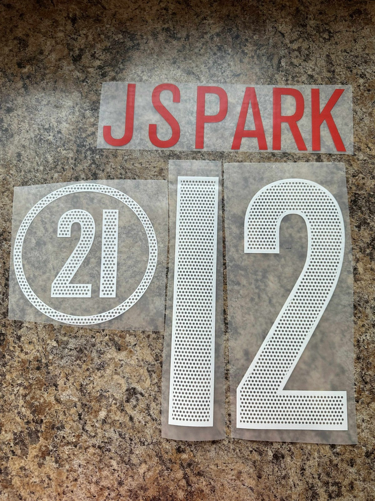 J S Park #21 2004 South Korea Home / Away Player Size Nameset UK stock