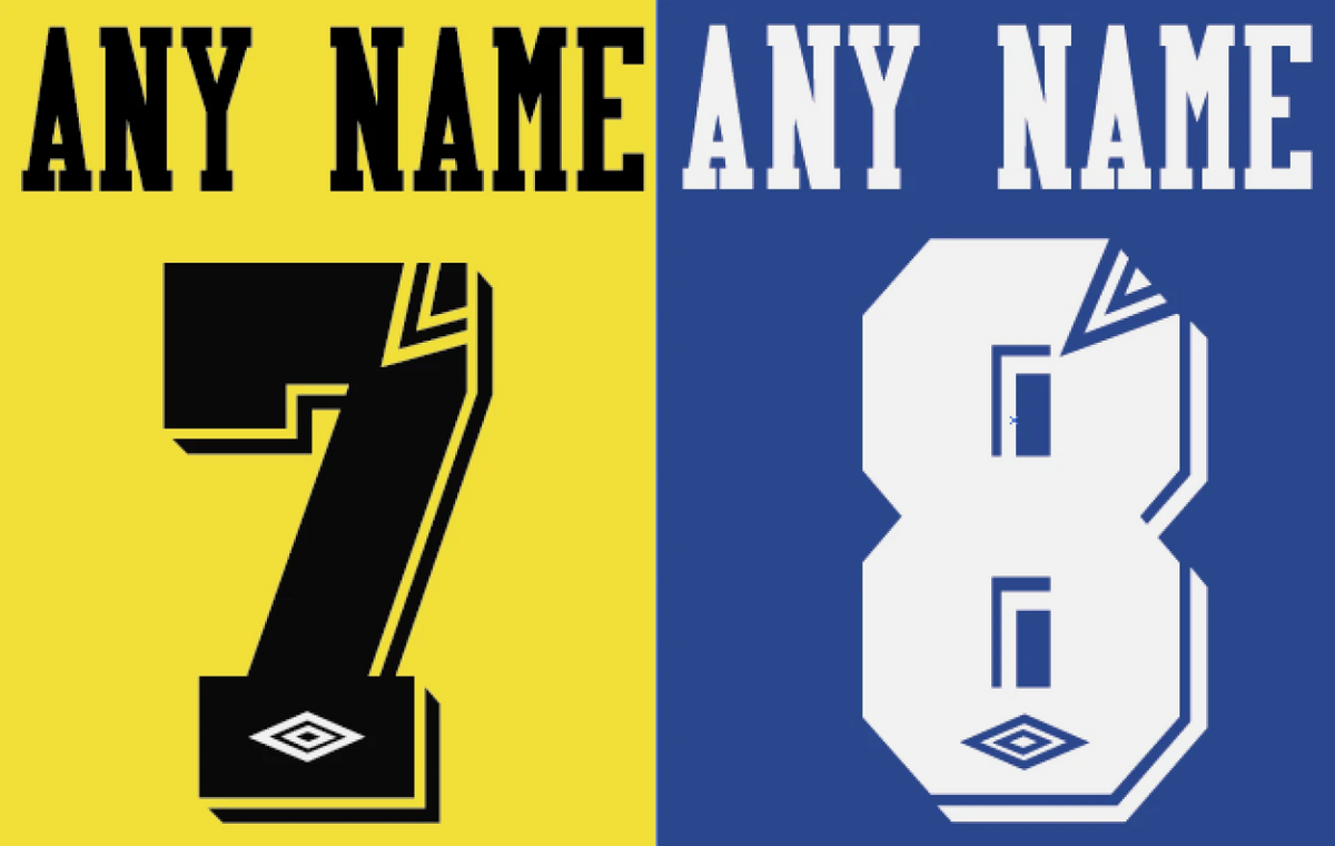 Custom Any Name Number Football Shirt Soccer Numbers Heat Chelsea Football Umbro