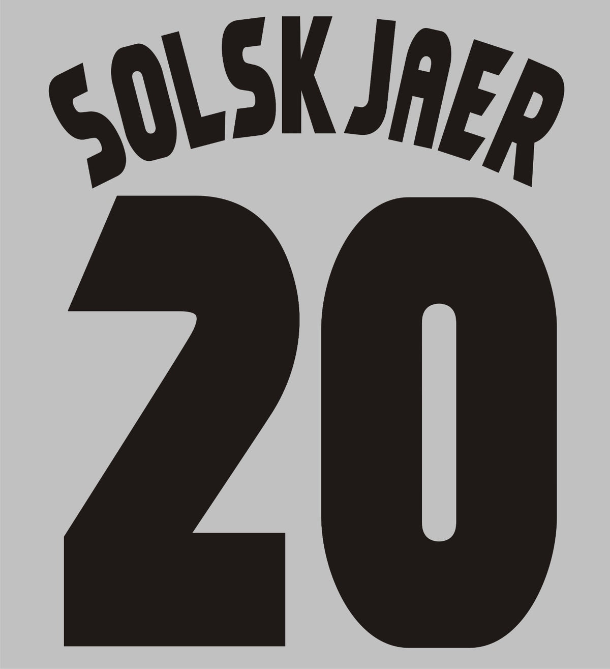 Solskjaer #20 1998-2000 Manchester United Felt Player Champions League Nameset