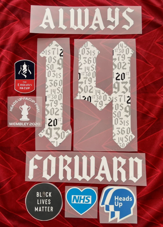 2020-2021 FA CUP FINAL Always Forward Player Size Premier League Nameset Arsenal