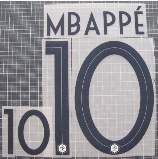MBAPPE 10 FRANCE WORLD CUP 2018 AWAY PLAYER SIZE WHITE NAMESET