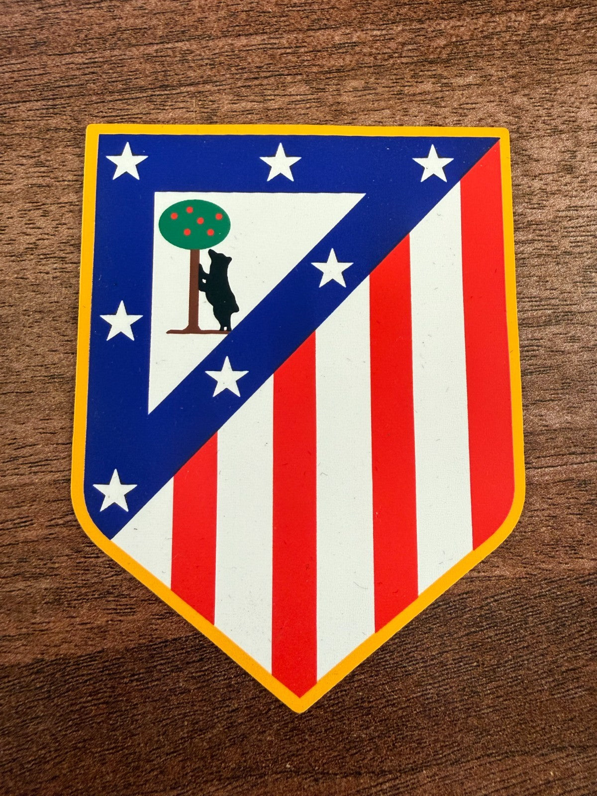 La Liga Atletico Madrid Red Blue Silicon Iron On Patch Badge