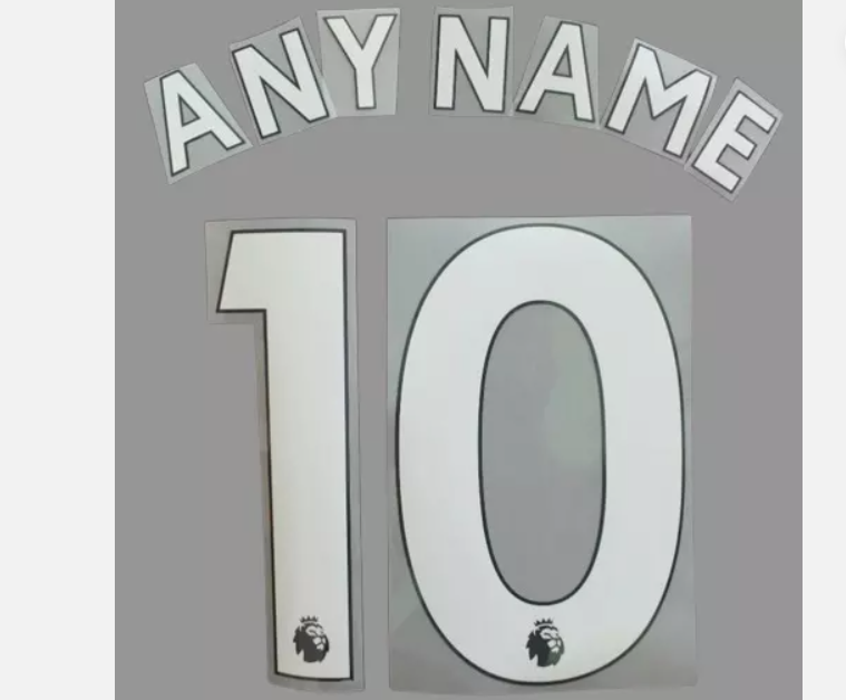 Any name Premier League Football Shirt 2017-23 nameset KIDS size plastic WHITE