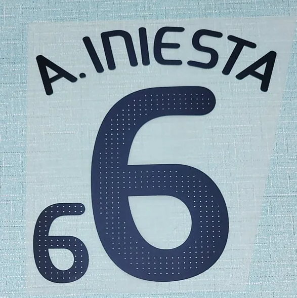 A.Iniesta #6 2008 Away Spain Home Player Size Nameset Football