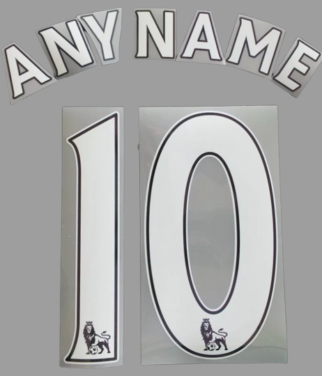 Any name Premier League Football Shirt 2013-17 nameset KIDS size plastic WHITE