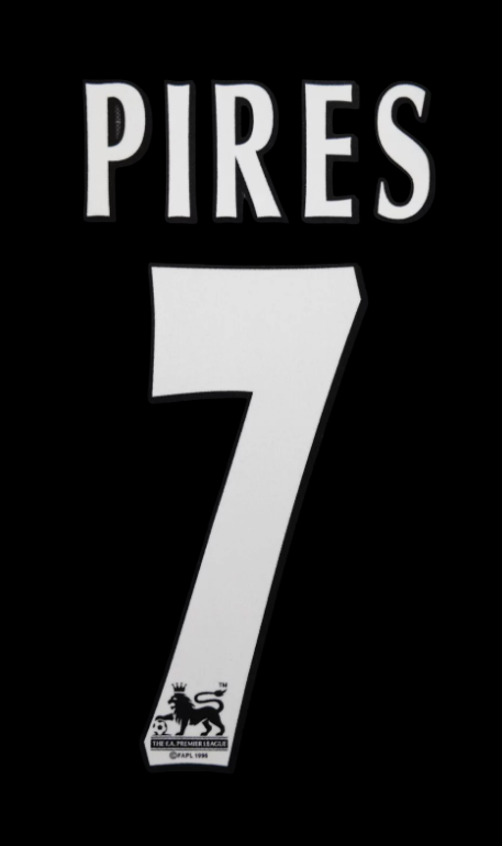 Pires 7 Arsenal 1997-2007 EPL NAME AND NUMBER SET, Home Away UK