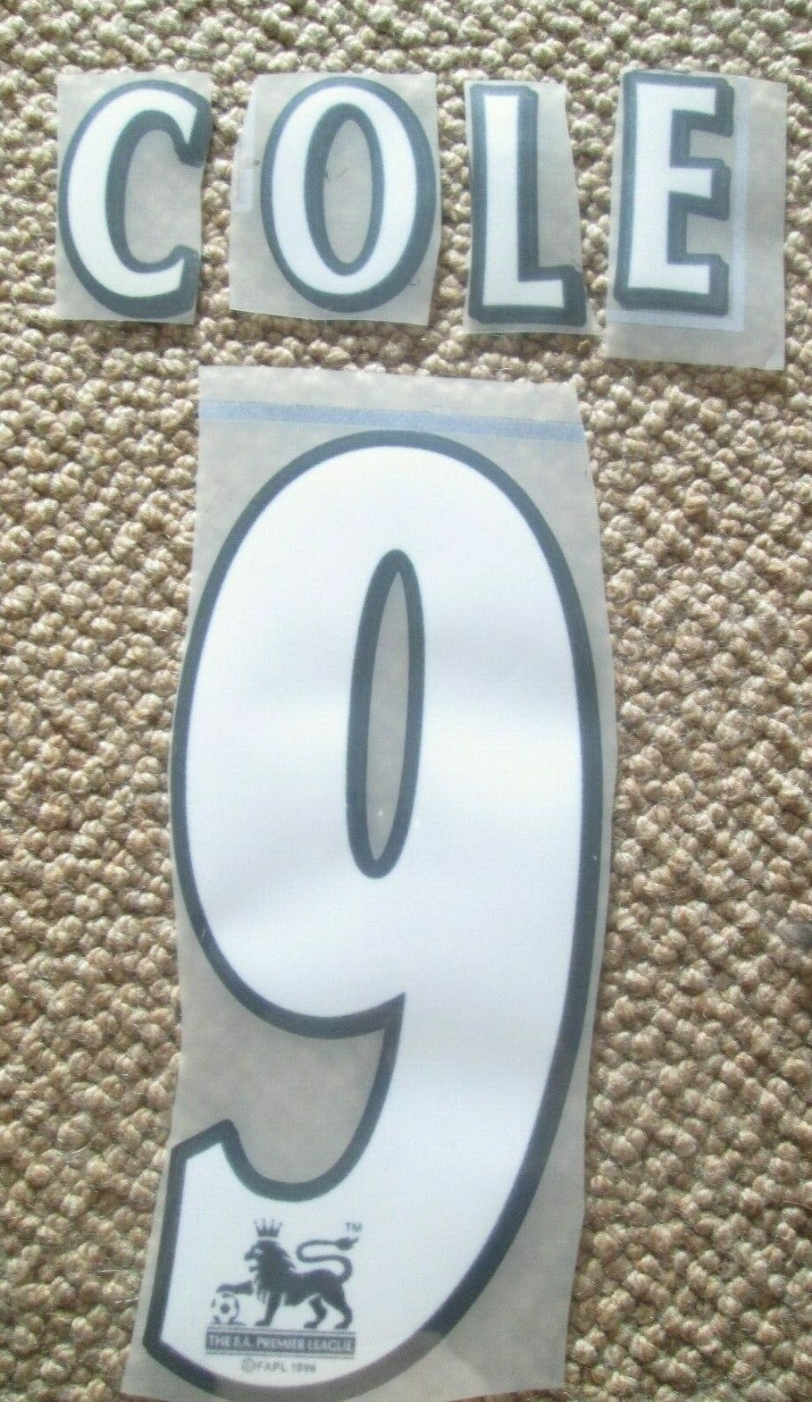 Cole #9 1997-2006 EPL MANchester united Player Size Premier League Nameset