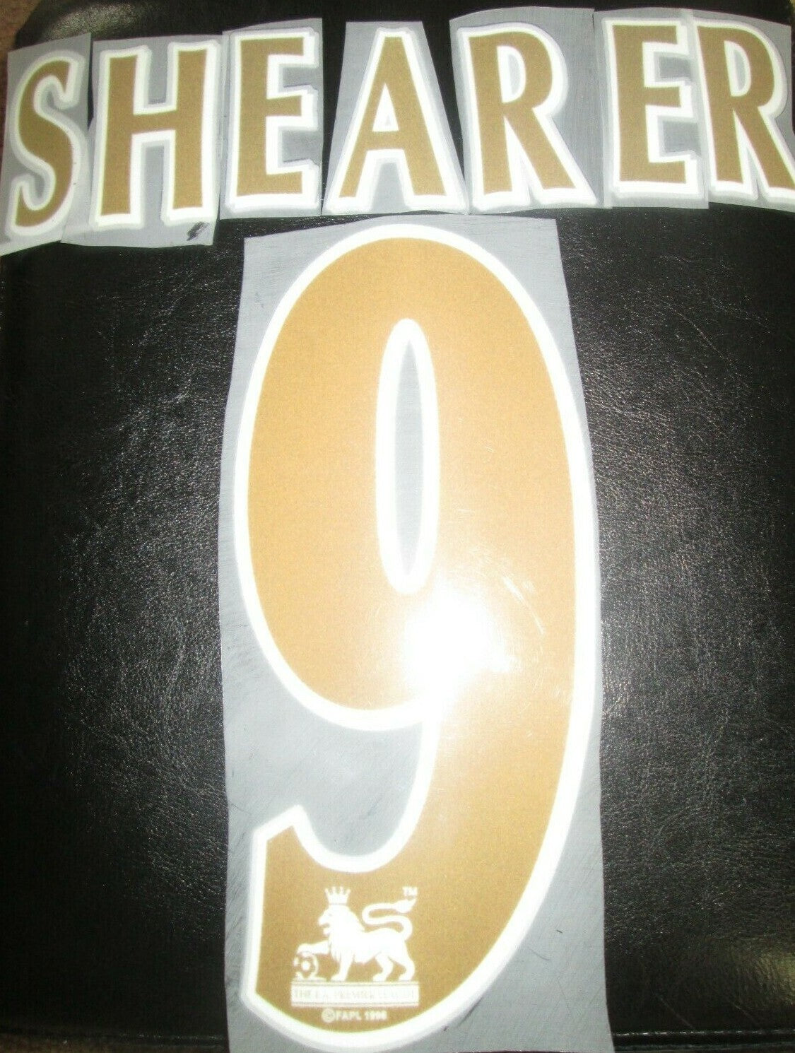 SHEARER #9 2005-2007 Newcastle Player Size Premier League GOLD Nameset UK STOCK