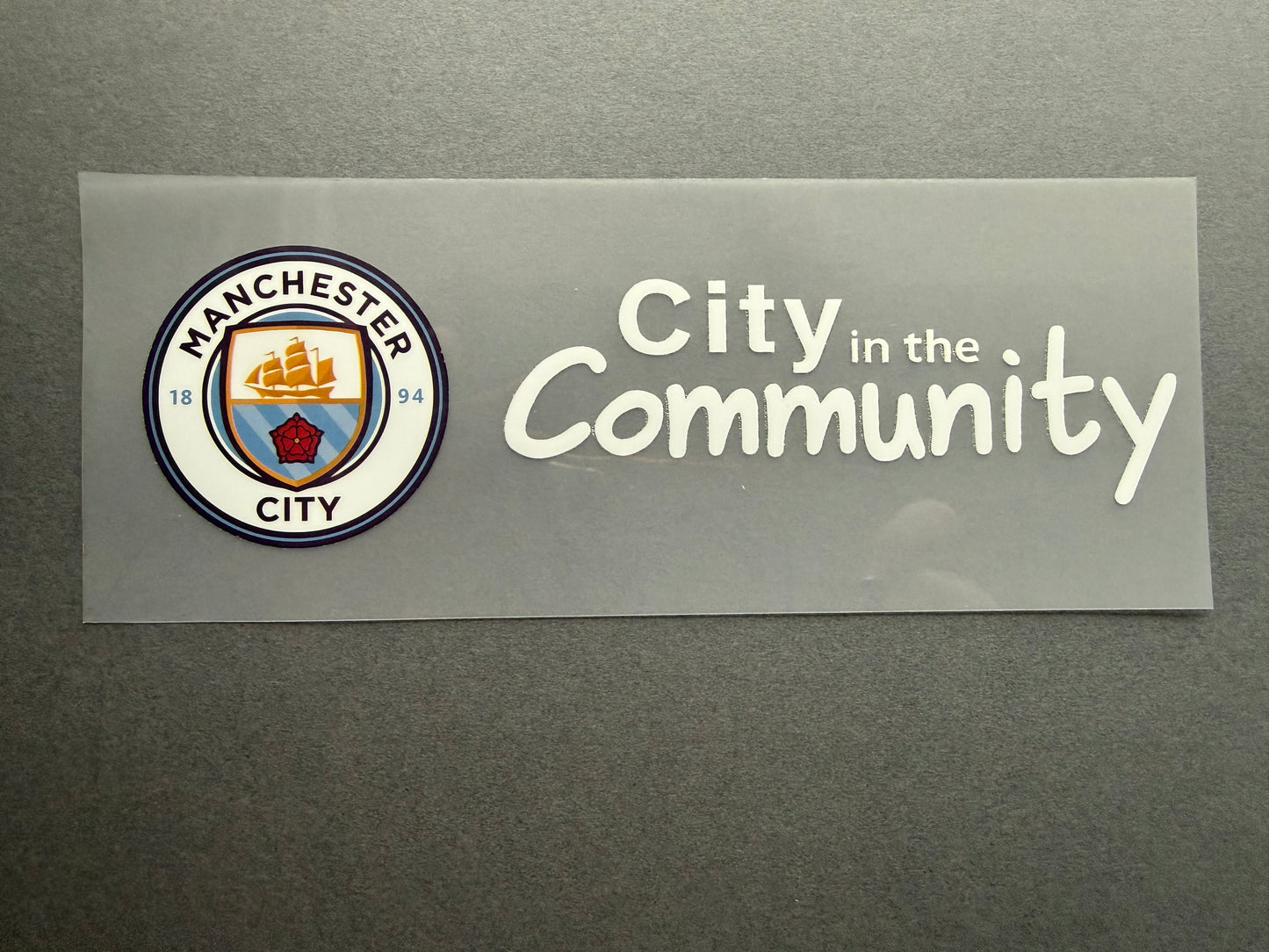 Manchester City Community Sponsor Patch Home PLASTIC Repro Football Shirt white