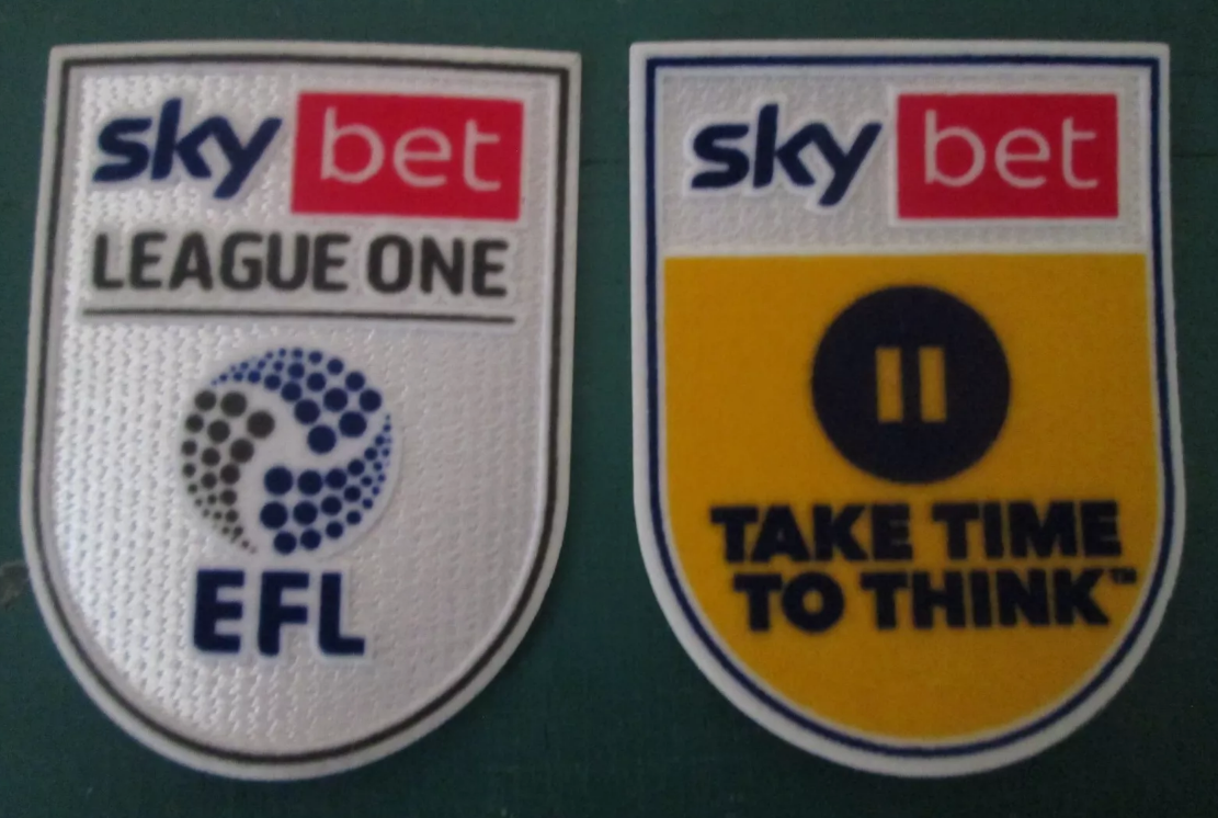 2022-2023 Sky Bet League one patch player size Iron On Pair FLOCK UK STOCK for Football Shirt