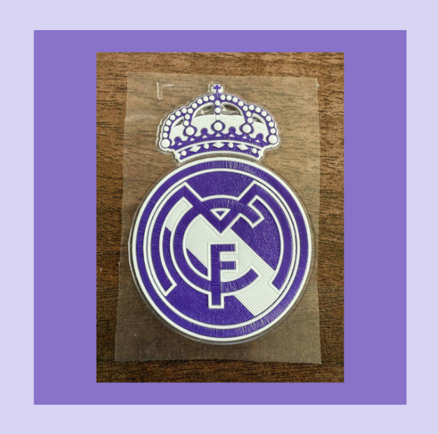 real madrid purple white replacement club badge logo patch for football shirt