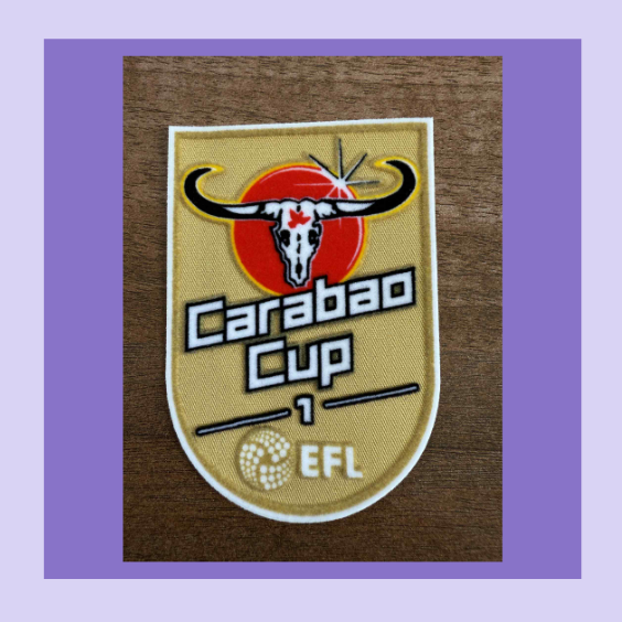 carabao cup winners gold sleeve patch for football shirt flock