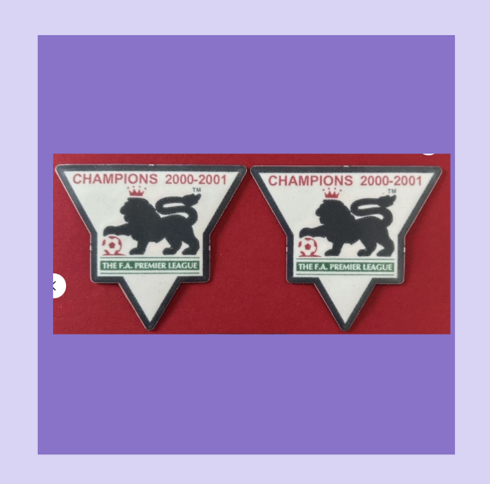 premier league epl 2000-2001 champions sleeve patch for football shirt lextra