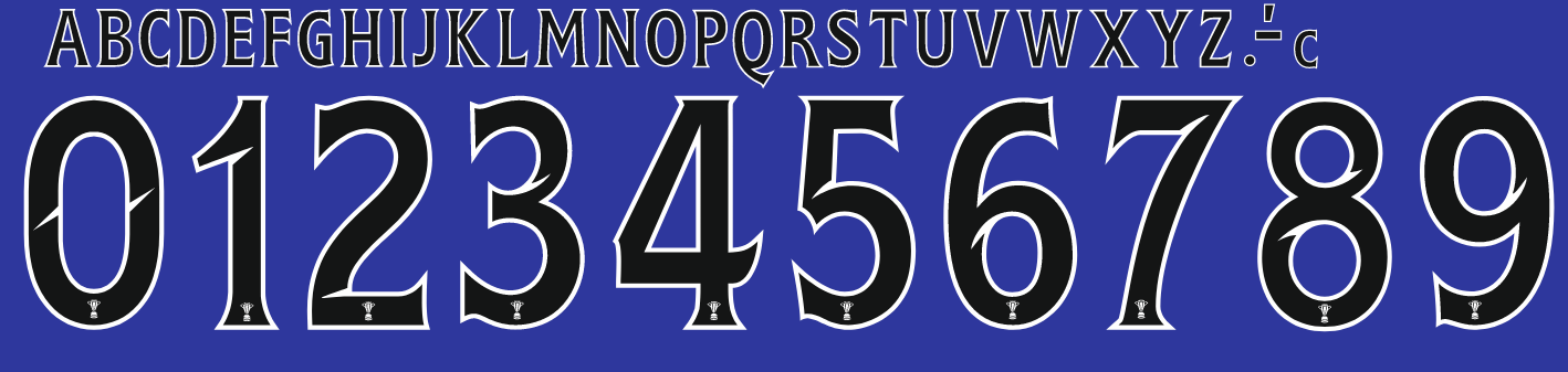 SPL 2010-2015 Black Any Name & Number Nameset for Football Shirt