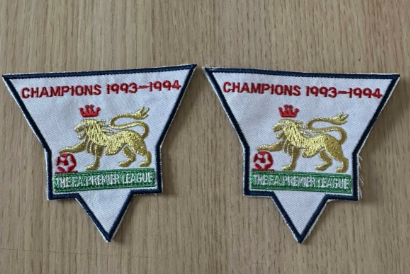 Pair 1993-1994 Champions Premier League patch player size Iron On Embroided