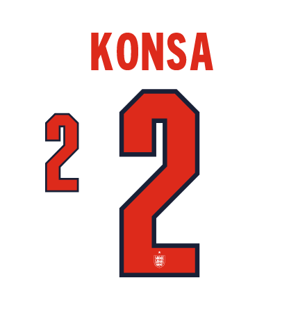 Konsa #2 England 2026 Home Name and Number for Football Shirt