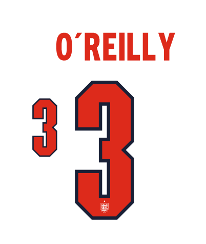 O'Reilly #3 England 2026 Home Name and Number for Football Shirt