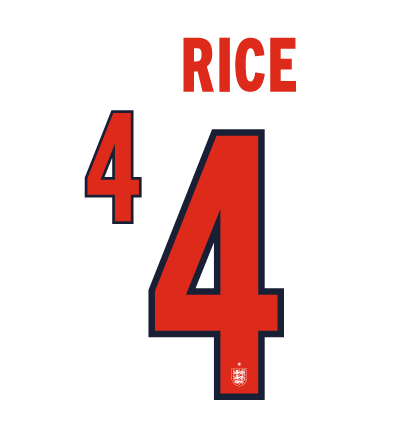 Rice #4 England 2026 Home Name and Number for Football Shirt
