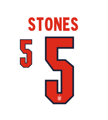 Stones #5 England 2026 Home Name and Number for Football Shirt