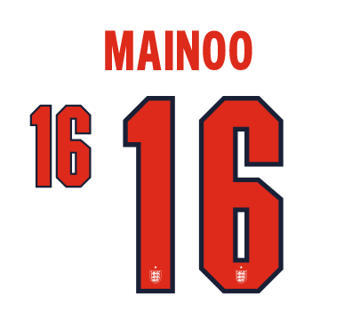 Mainoo #16 England 2026 Home Name and Number for Football Shirt