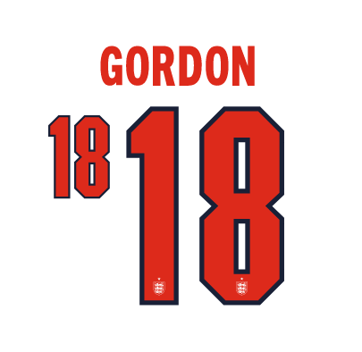 Gordon #18 England 2026 Home Name and Number for Football Shirt