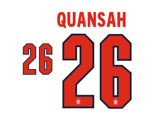 Quansah #26 England 2026 Home Name and Number for Football Shirt