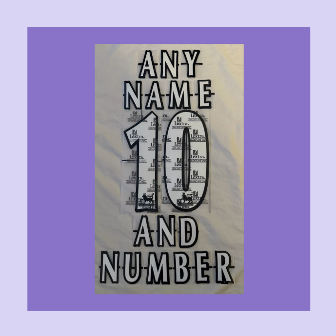 1997-2007 Any Name and Number Premier League PLayer Size Flock Felt nameset EPL printing white