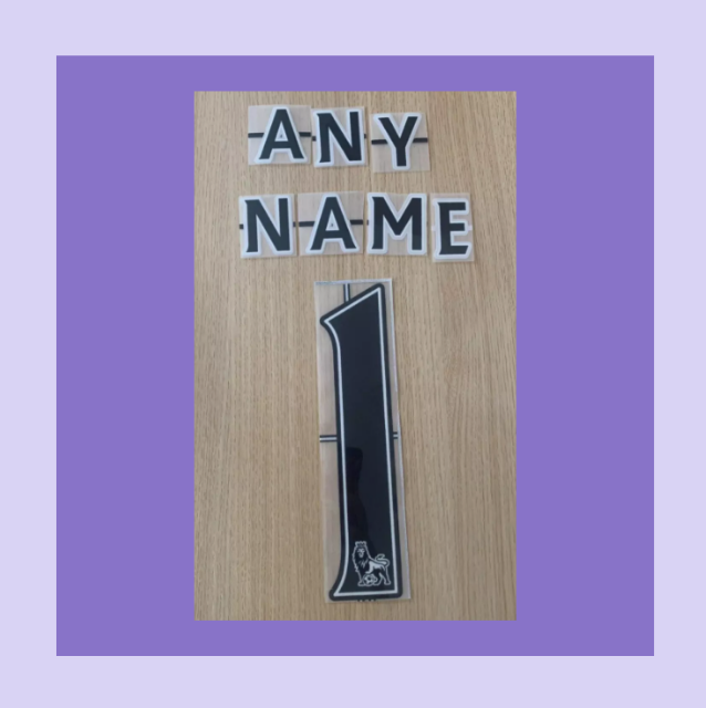 2007-2013 Any Name and Number Premier League BLACK Flock Felt nameset EPL printing for Football Shirt