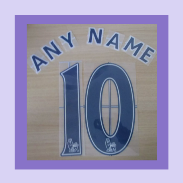 2007-2013 Any Name and Number Premier League NAVY Flock Felt nameset EPL printing for Football Shirt