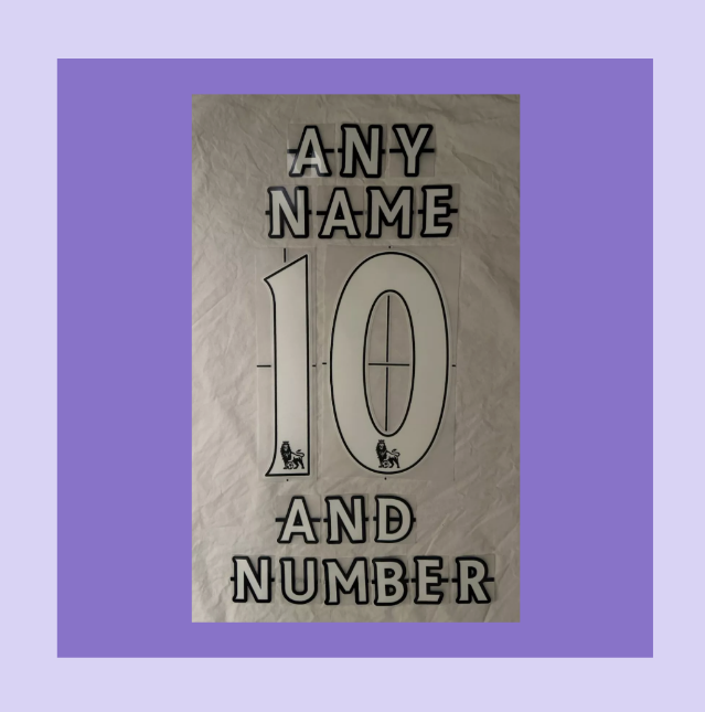 2007-2013 Any Name and Number Premier League WHITE Flock Felt nameset EPL printing for Football Shirt