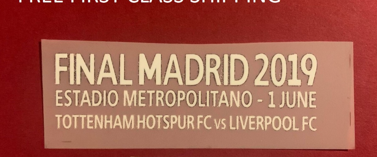 Champions League Final Detail Transfer 2019 player size Iron On Liverpool badge