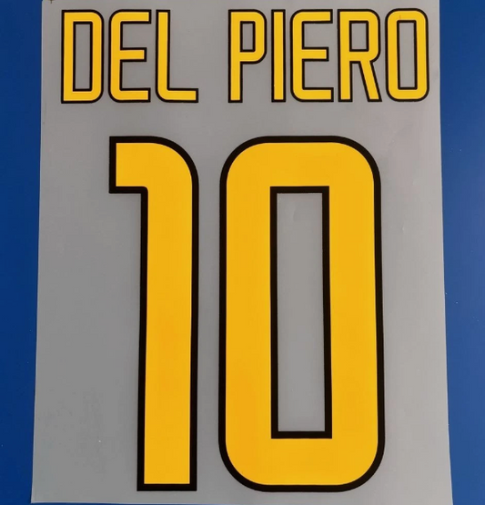 Del Piero #10 2003-2005 Home Juventus Player Size Plastic Serie A League Nameset