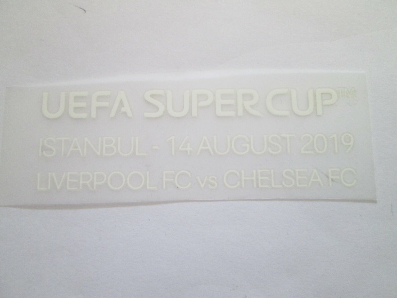 Super Cup Detail Transfer 2019  player size  Iron On Heat Press badge Liverpool