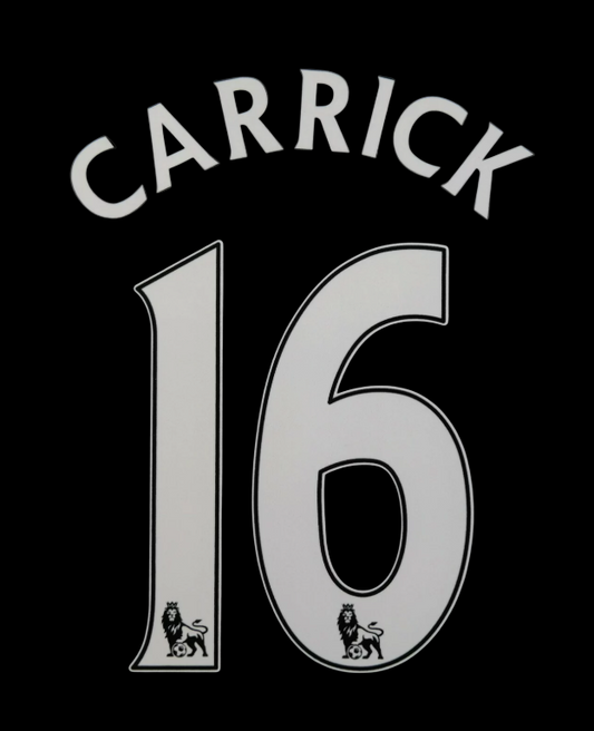 2007-2013 Carrick 16 Manchester united   EPL NAME AND NUMBER SET, Home Away UK
