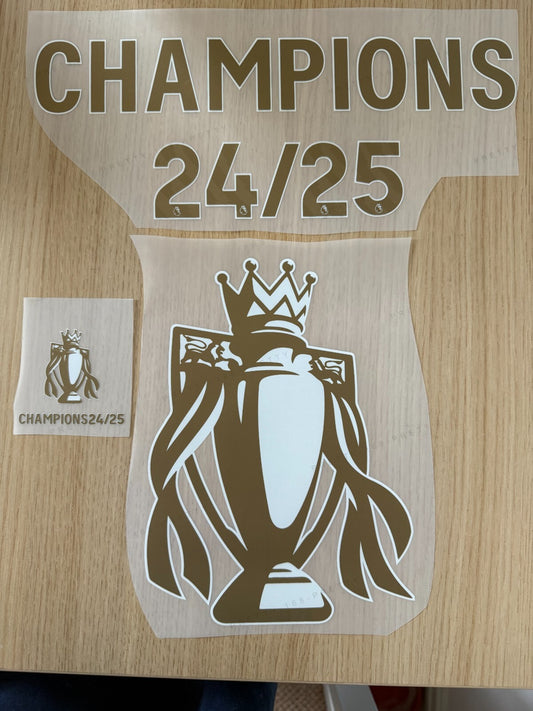 LIverpool Adults Champions 24-25 & Gold Trophy Insignia Patch Badge Iron-On