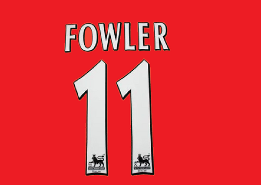 Fowler #11 1997-2006 EPL Player Size Premier League White Nameset  UK  Liverpool
