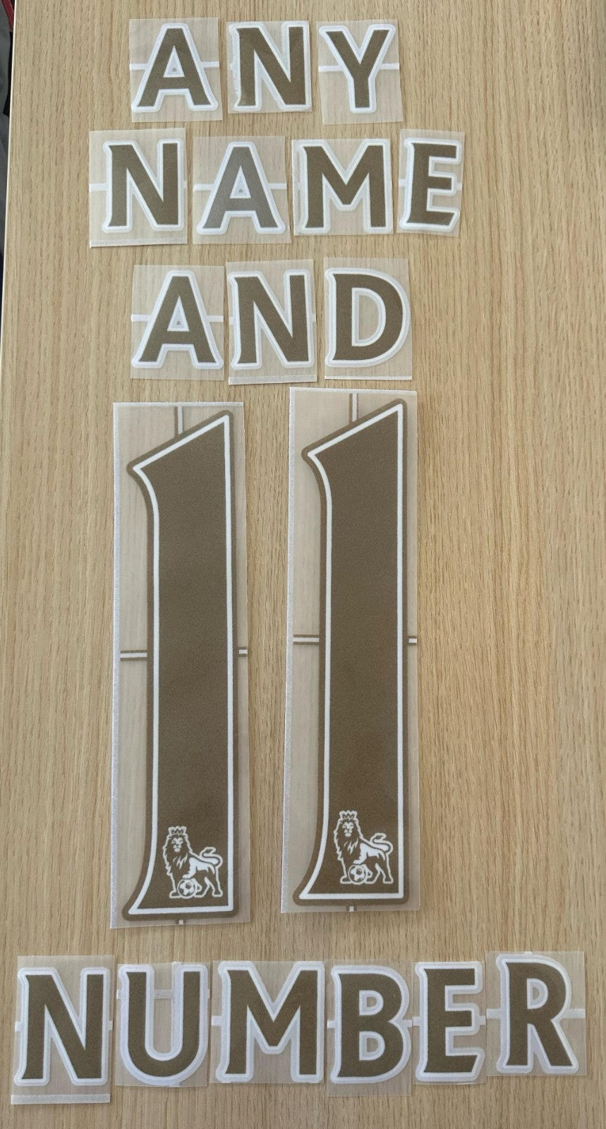 Choose Your own Premier league nameset FLOCK  2007-2013 up to 10 letters GOLD